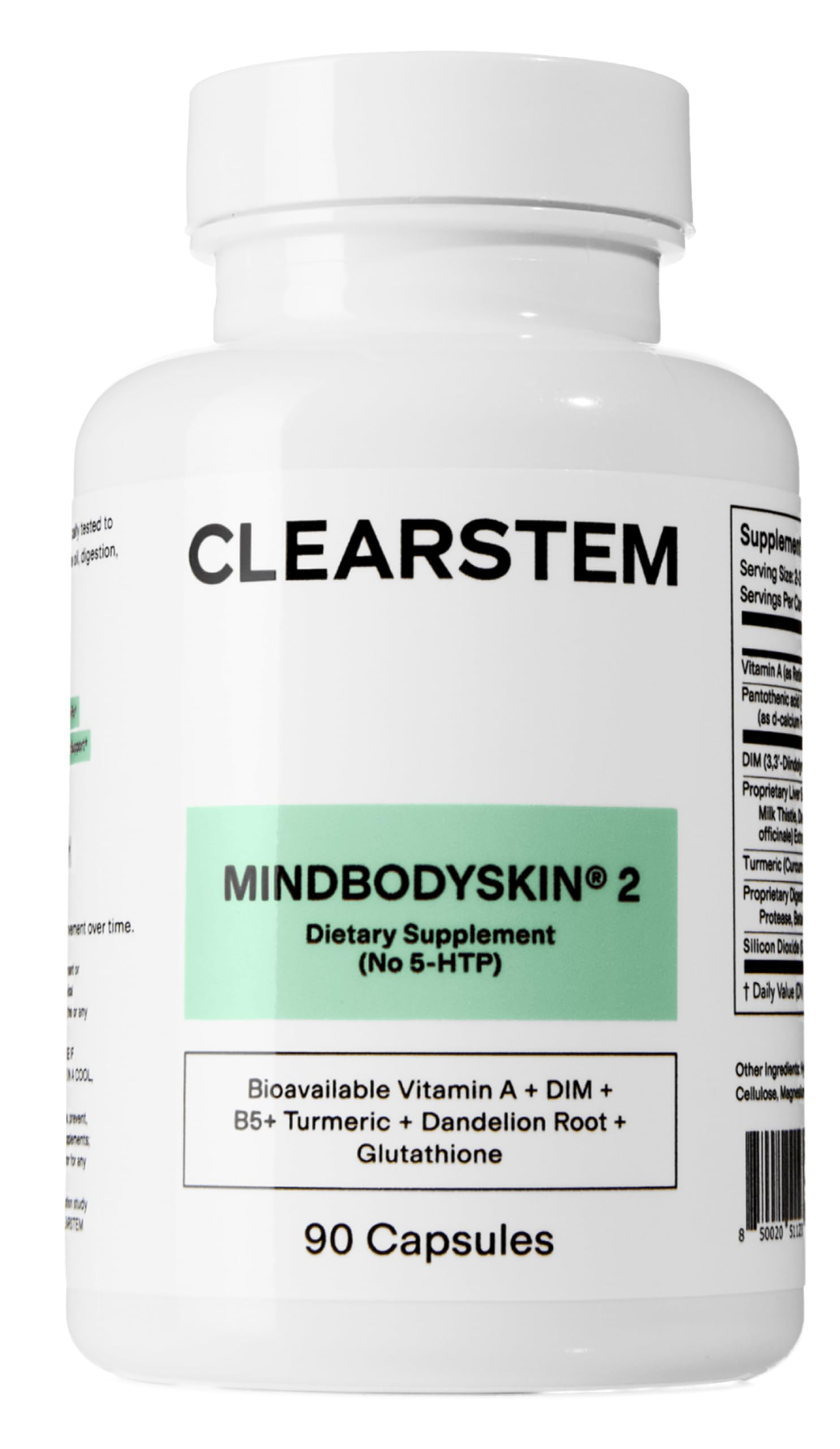 MINDBODYSKIN 2 Hormonal Acne Supplement (No 5-HTP)