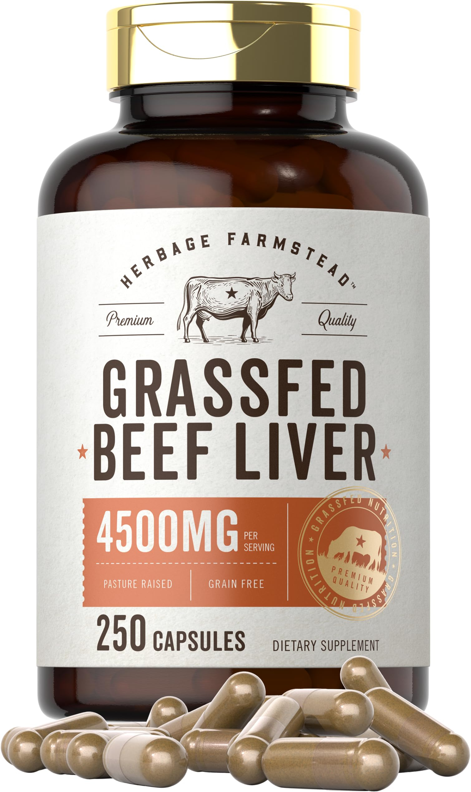 Grassfed Beef Liver 4500mg Desiccated Capsules