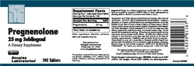 Pregnenolone 25 mg Sublingual label