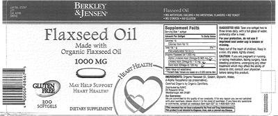 Flaxseed Oil 1000 mg label