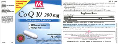 Co Q-10 200 mg label