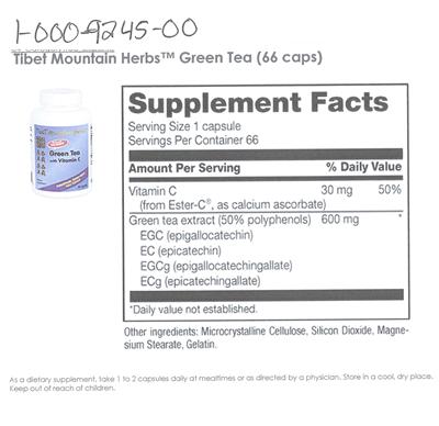 Green Tea with Vitamin C label