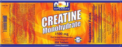 Creatine Monohydrate 1500 mg label