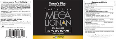 Omega Flax Mega Lignan Standardized 52 mg SDG Lignan label