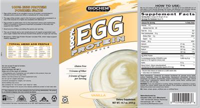 100% Egg Protein Powder Vanilla label