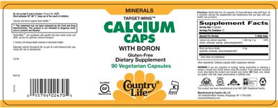 Target-Mins Calcium Caps With Boron label
