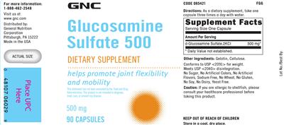 Glucosamine Sulfate 500 label