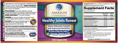 Healthy Joints Renew label