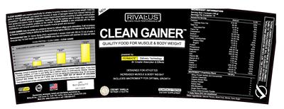 Clean Gainer Creamy Vanilla label