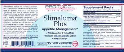 Slimaluma Plus Appetite Management label