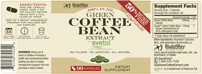 Green Coffee Bean Extract label