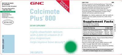 Calcimate Plus 800 label