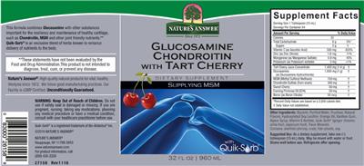 Glucosamine Chondroitin Wtih Tart Cherry label