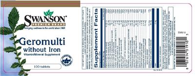 Geromulti Without Iron label