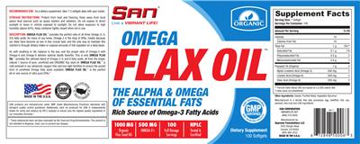 Omega Flax Oil label
