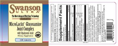 MicroLactin Glucosamine Joint Complex With Hyaluronic Acid label