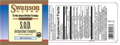 S.O.D. Antioxidant Complex label