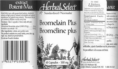 Bromelain Plus label