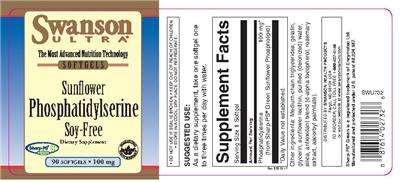 Sunflower Phosphatidylserine 100 mg label
