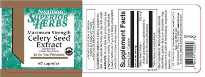 Maximum Strength Celery Seed Extract label