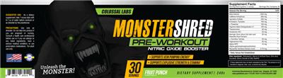 Monster Shred Fruit Punch label