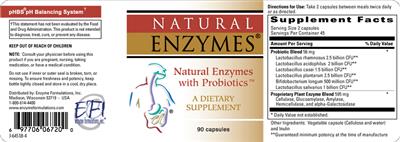 Natural Enzymes With Probiotics label