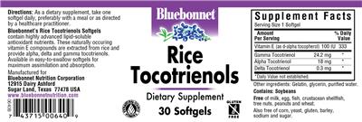 Rice Tocotrienols label