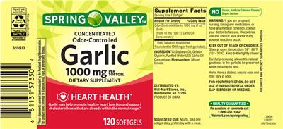 Concentrated Odor-Controlled Garlic 1000 mg label