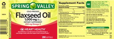 Cold-Pressed Flaxseed Oil 1,000 mg label