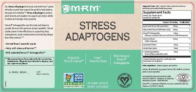 Stress Adaptogens label