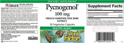 Pycnogenol 100 mg label