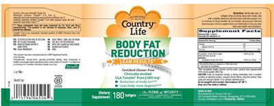 Body Fat Reduction Lean Results label