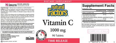 Vitamin C 1000 mg Time Release label