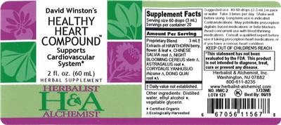 David Winston's Healthy Heart Compound label
