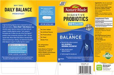 Digestive Probiotics Daily Balance 10 Billion label