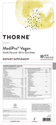 MediPro Vegan Vanilla Flavored label
