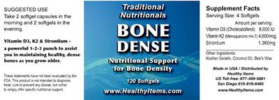 Bone Dense label