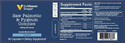 Saw Palmetto & Pygeum Complex label