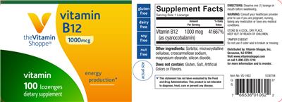 Vitamin B12 1000 mcg label