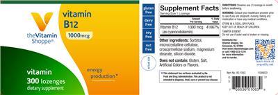 Vitamin B12 1000 mcg label