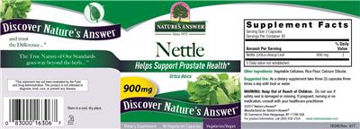 Nettle 900 mg label