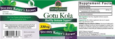 Gotu Kola 330 mg label