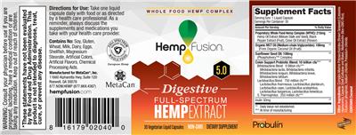 Digestive 5.0 Full-Spectrum Hemp Extract label