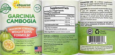 Garcinia Cambogia label