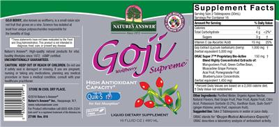 Goji Wolfberry Supreme label