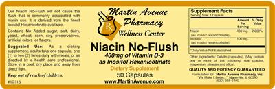 Niacin No-Flush 400 mg label