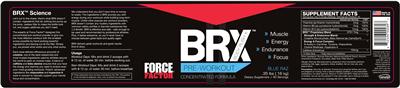 BRX Body Rush X Pre-Workout Blue Raz label