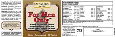 For Men Only label