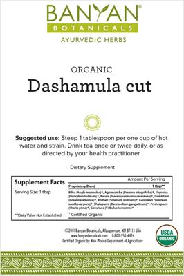 Organic Dashamula Cut label