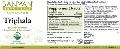 Triphala label
